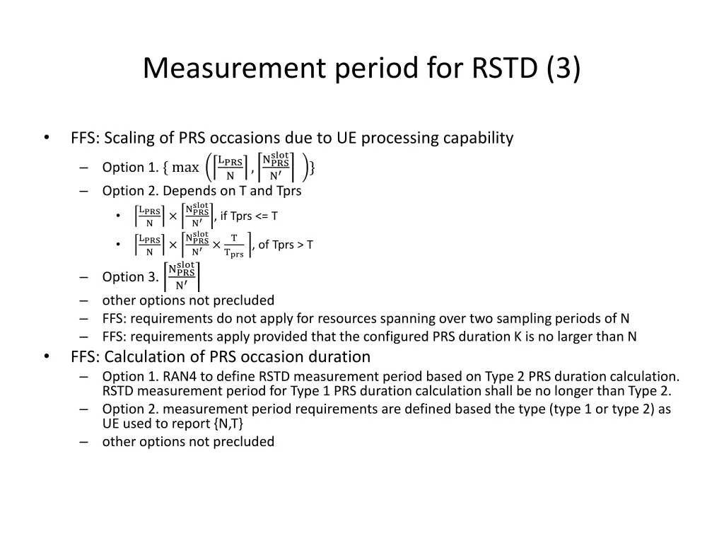 measurement period for rstd 3