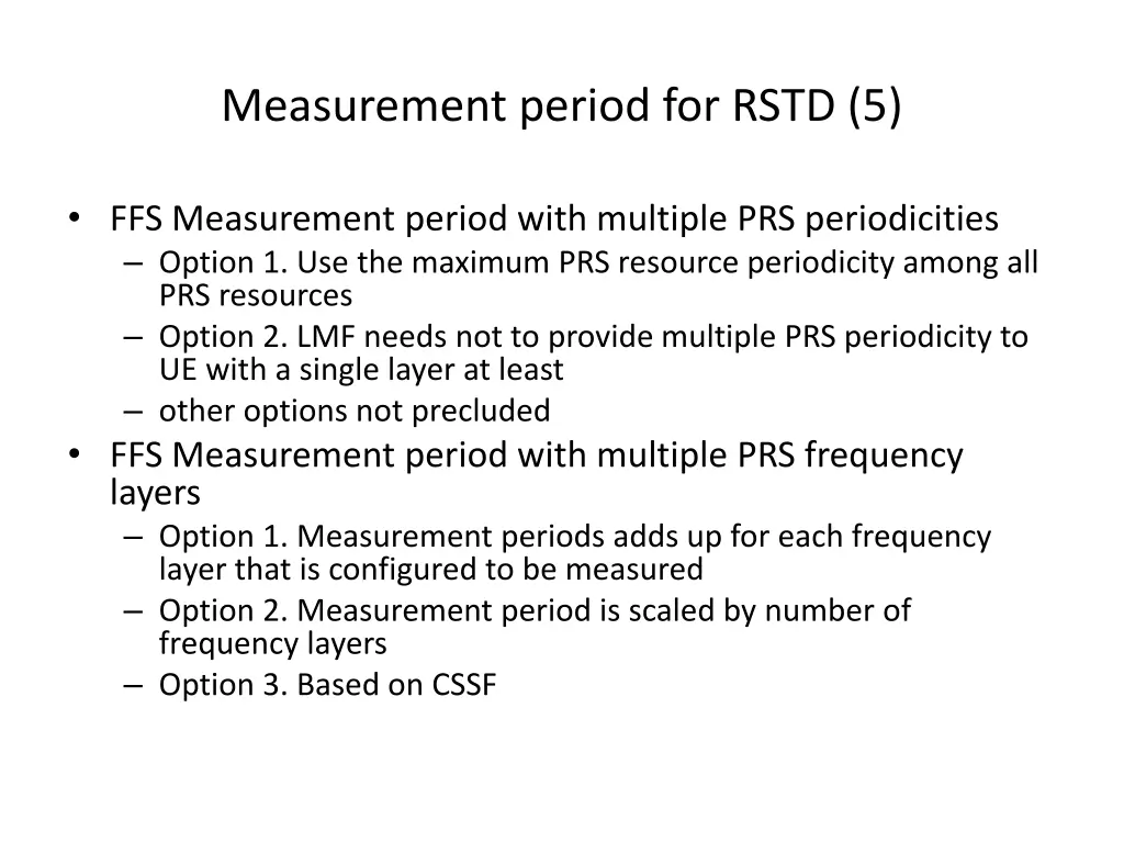 measurement period for rstd 5