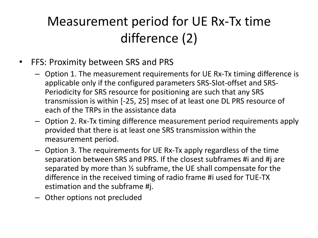 measurement period for ue rx tx time difference 2