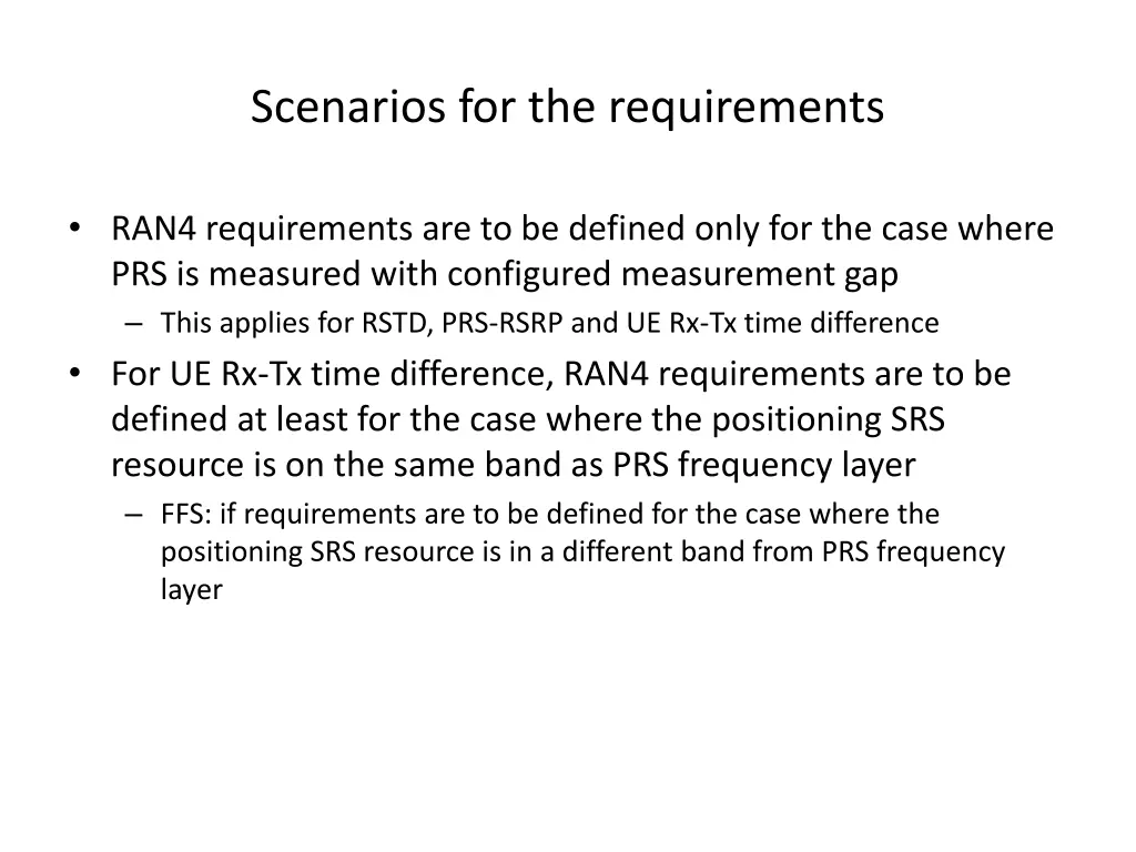 scenarios for the requirements