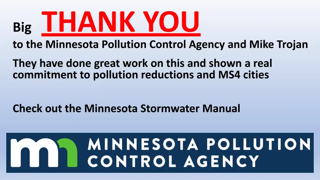 big thank you to the minnesota pollution control