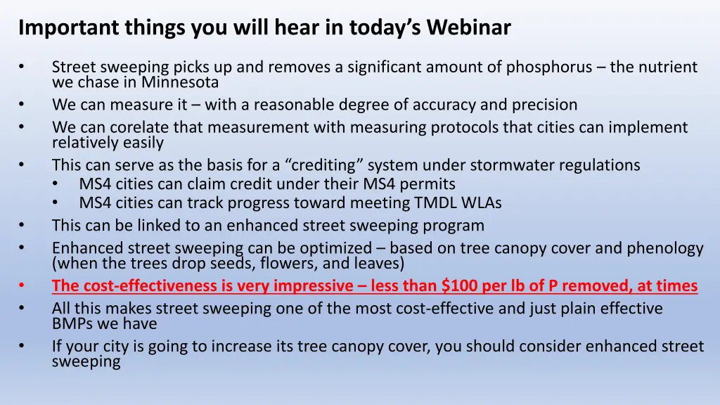 important things you will hear in today s webinar