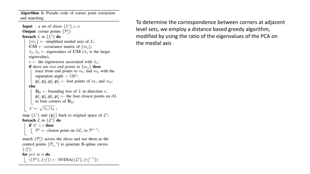 to determine the correspondence between corners