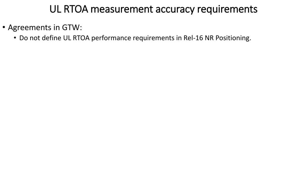 ul rtoa measurement accuracy requirements ul rtoa