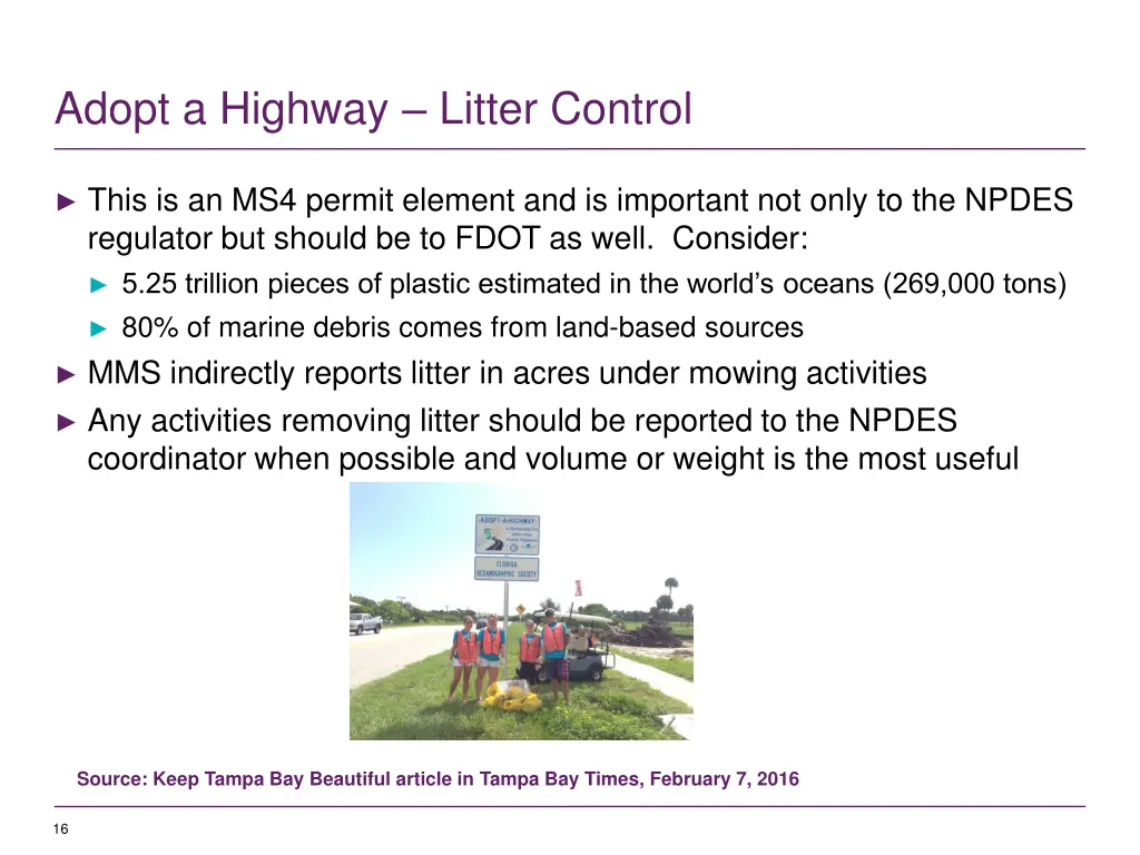 adopt a highway litter control