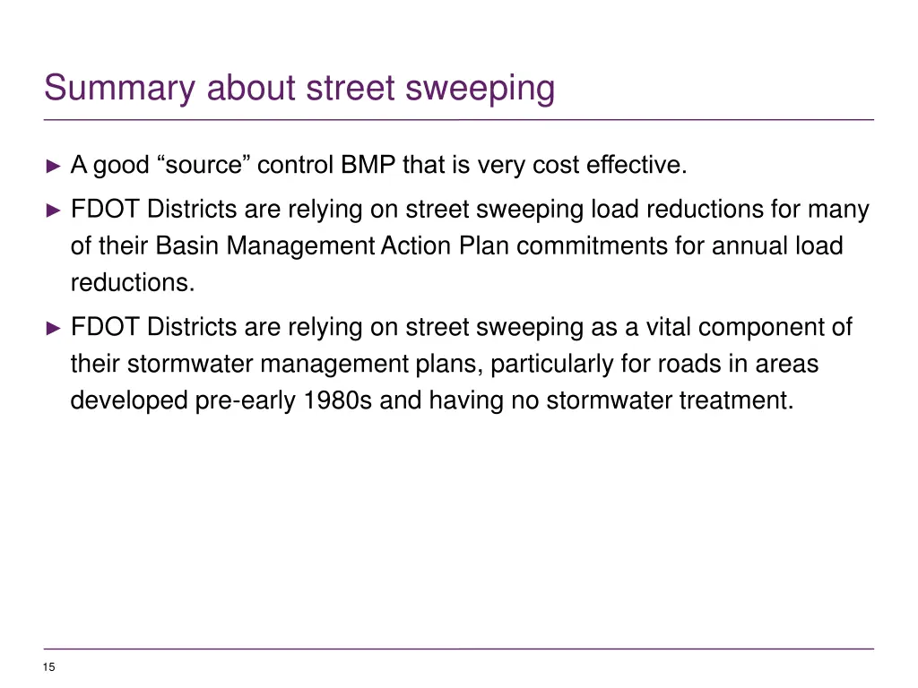 summary about street sweeping