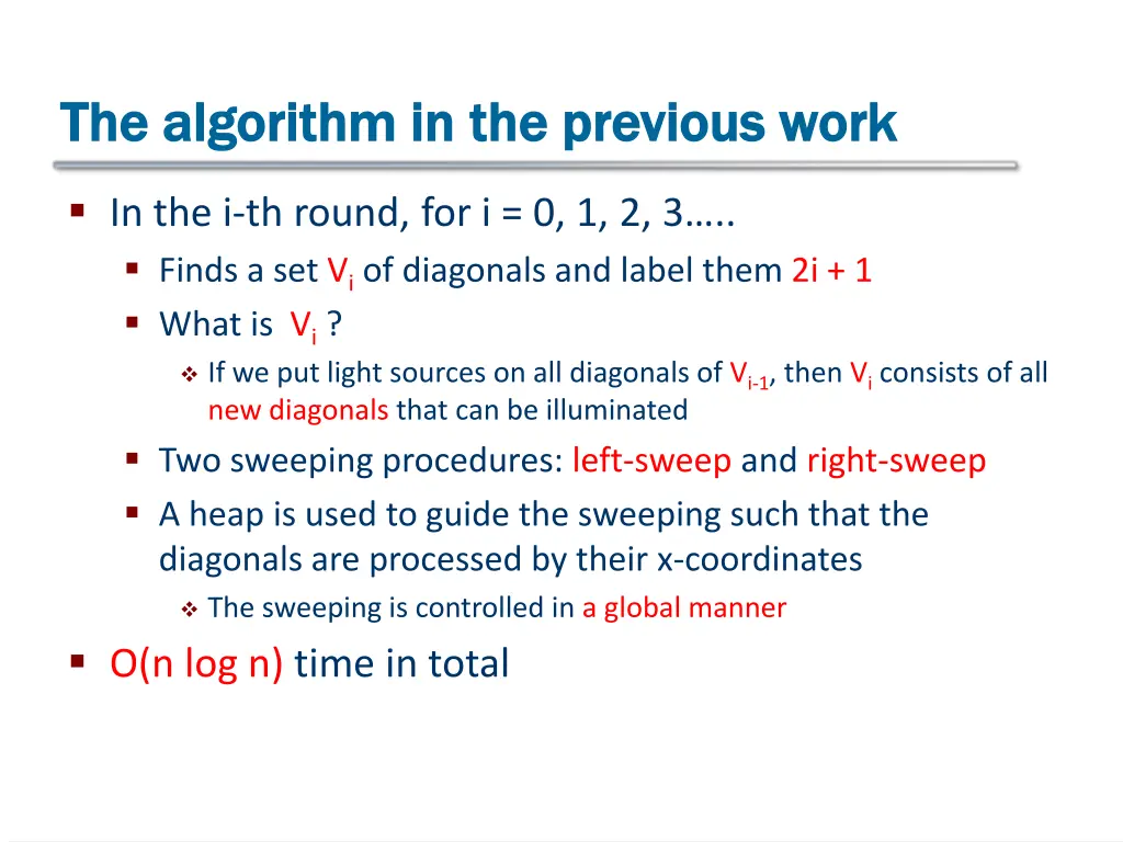 the algorithm in the previous work the algorithm