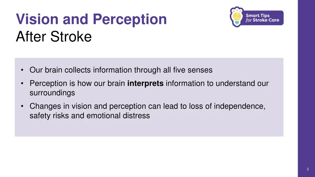 vision and perception after stroke