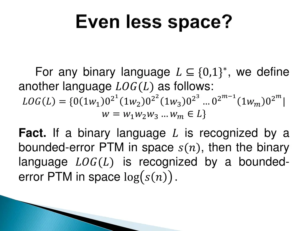 for any binary language 0 1 we define another