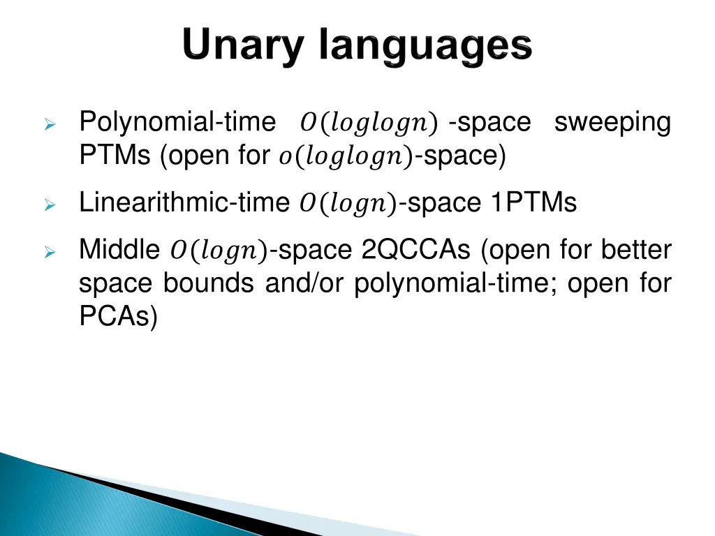 polynomial time space sweeping ptms open for space