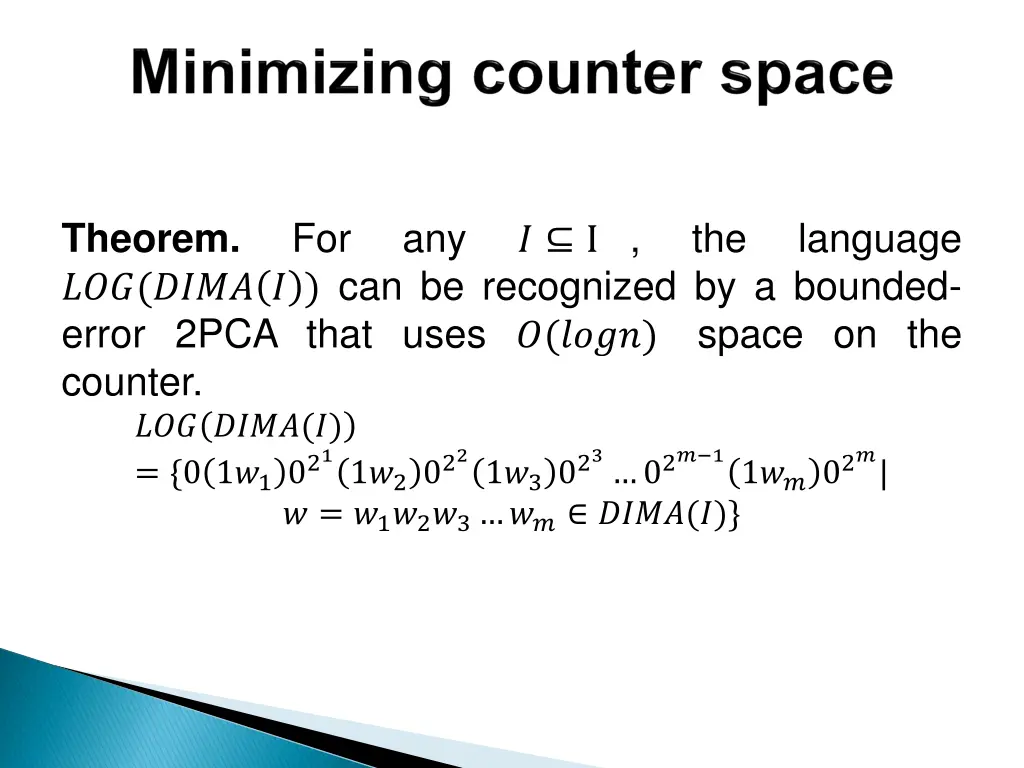 theorem can be recognized by a bounded error 2pca