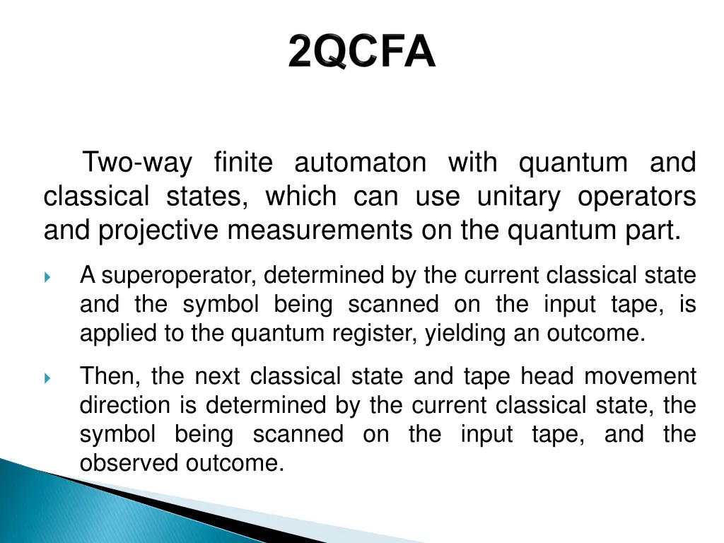 two way finite automaton with quantum