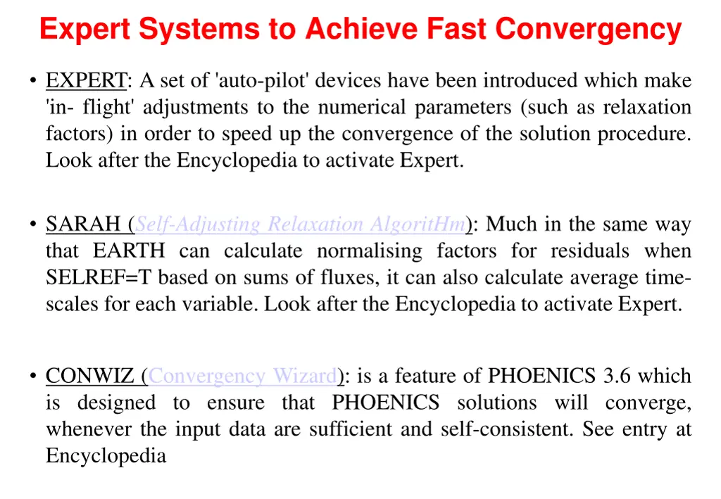 expert systems to achieve fast convergency