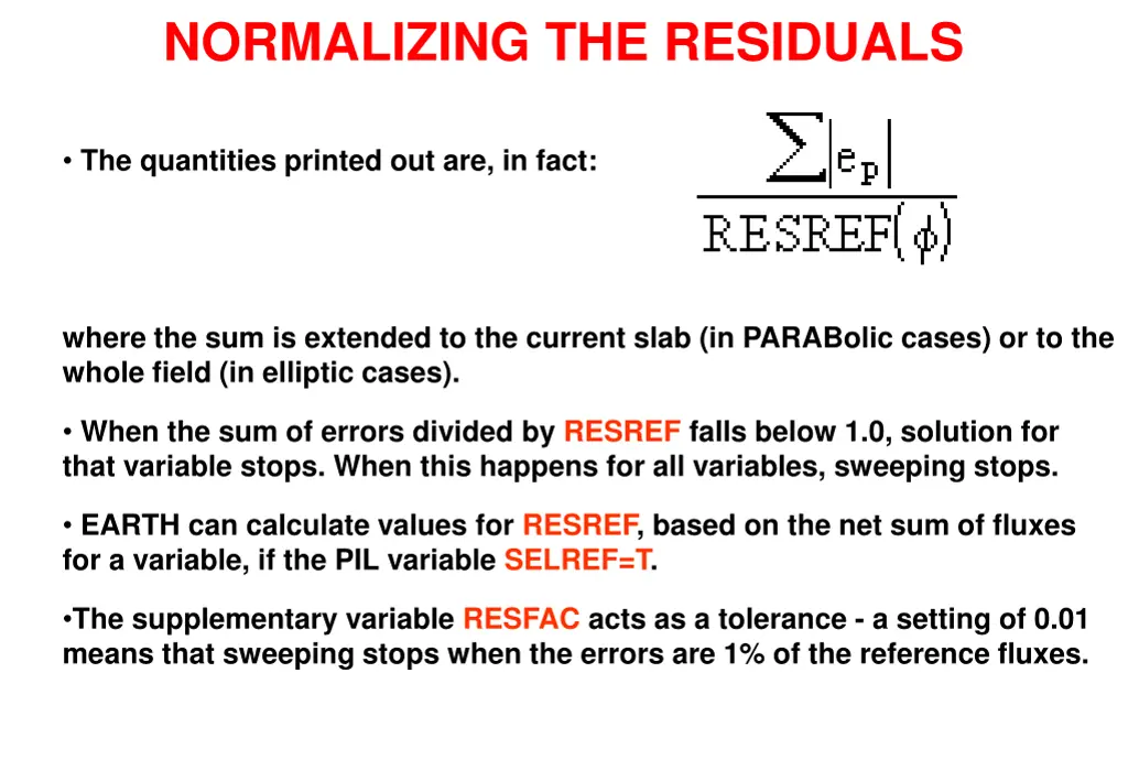 normalizing the residuals