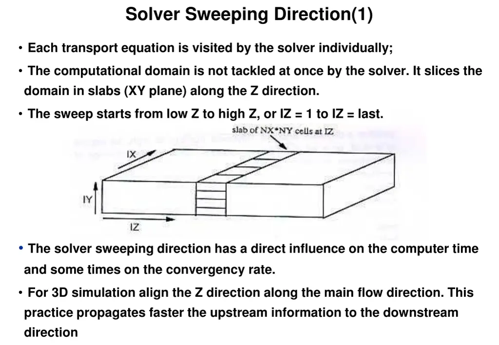 solver sweeping direction 1