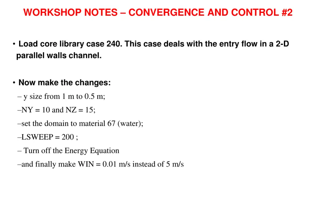 workshop notes convergence and control 2