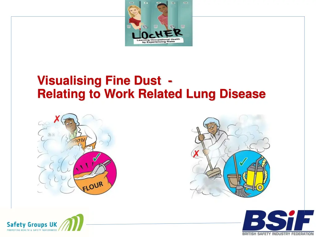 visualising fine dust relating to work related