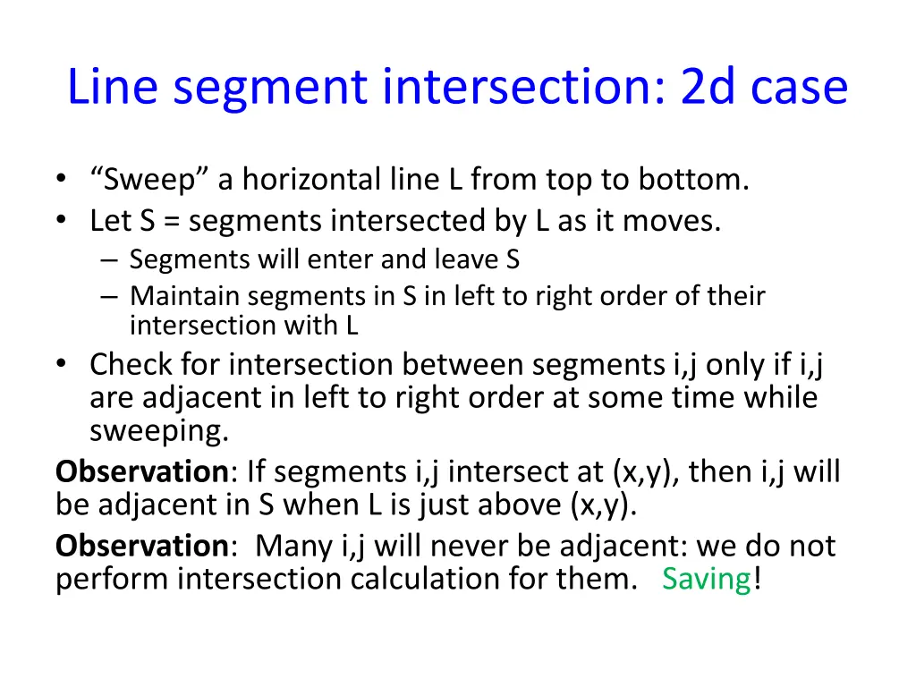 line segment intersection 2d case