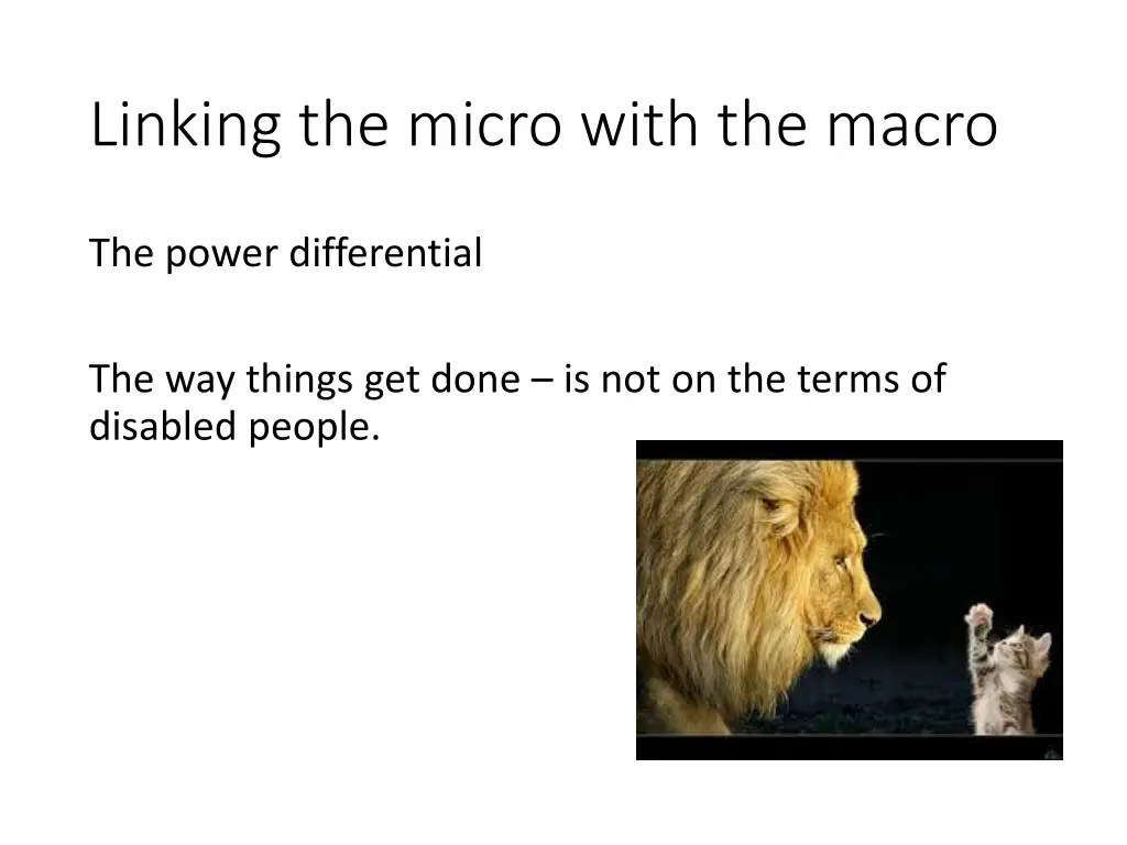 linking the micro with the macro