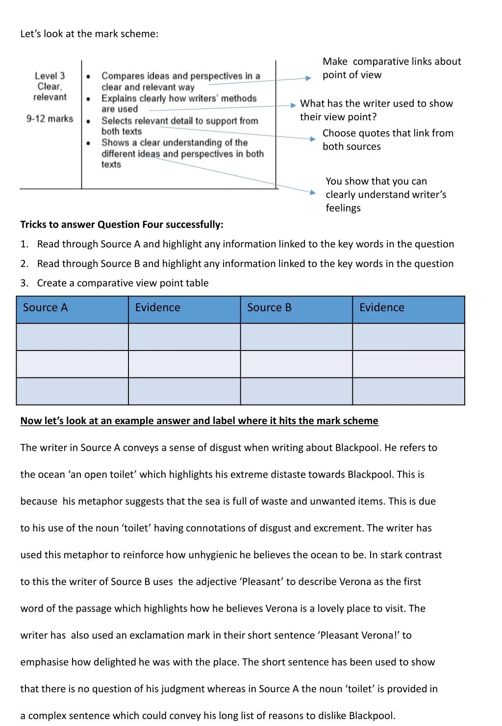 let s look at the mark scheme