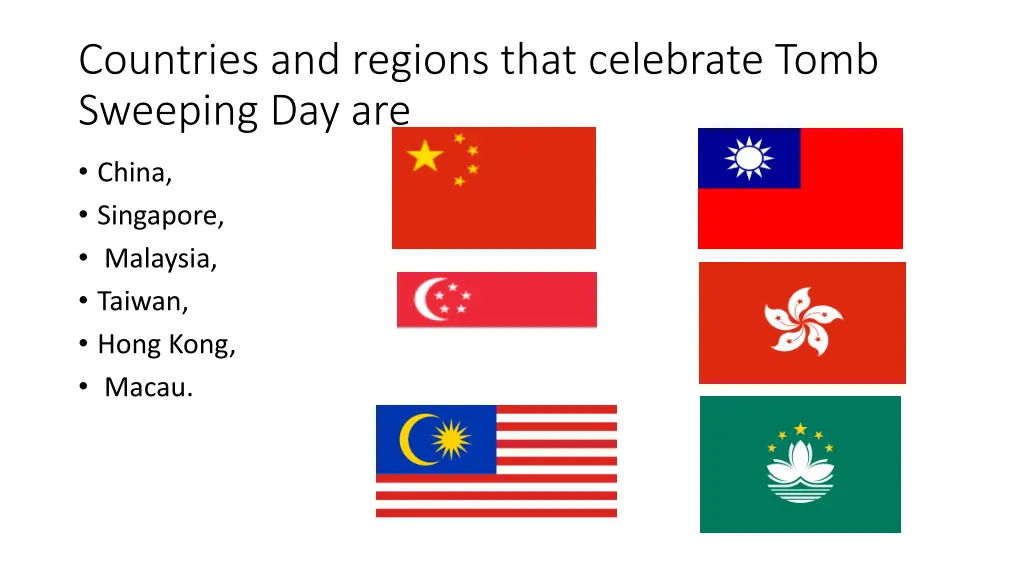 countries and regions that celebrate tomb