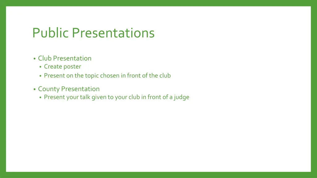 public presentations