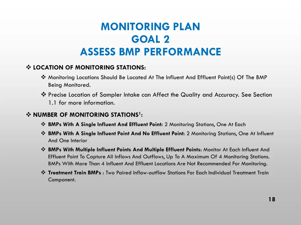 monitoring plan goal 2 assess bmp performance