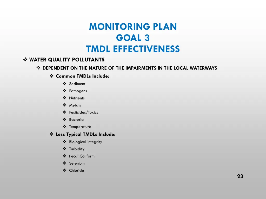 monitoring plan goal 3 tmdl effectiveness 1