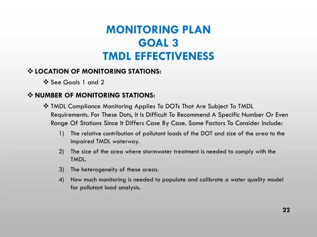 monitoring plan goal 3 tmdl effectiveness