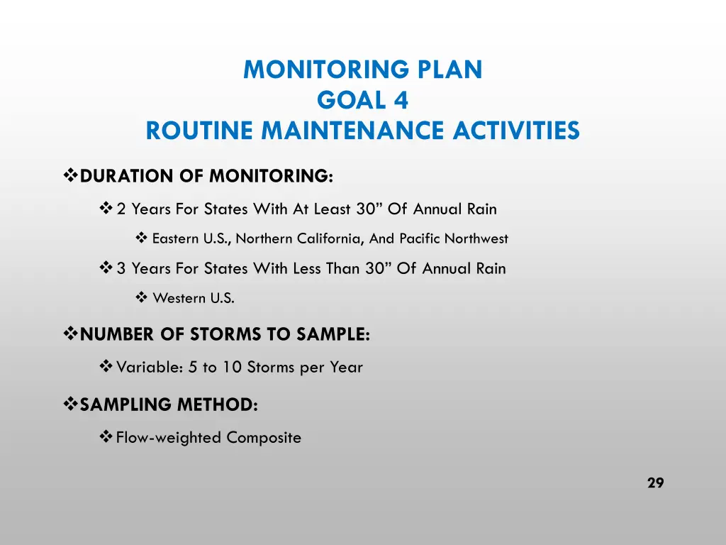 monitoring plan goal 4 routine maintenance 3