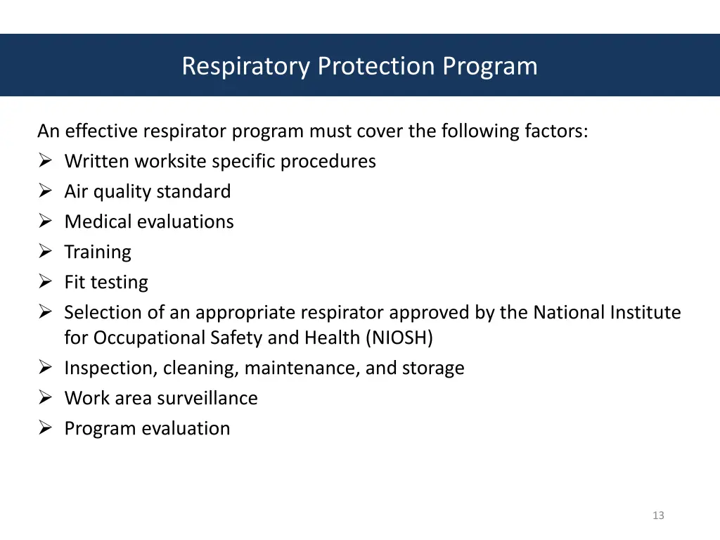 respiratory protection program