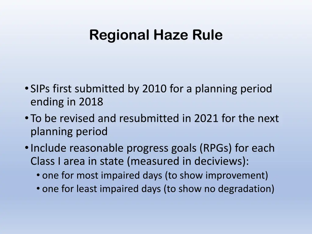 regional haze rule 1