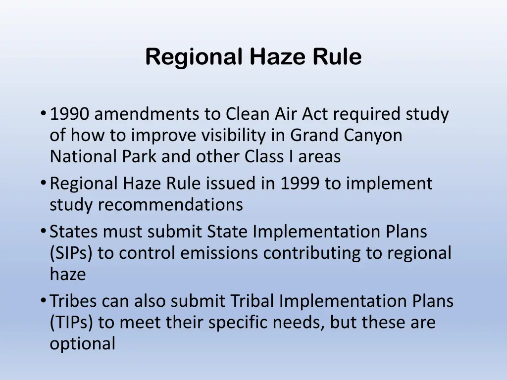 regional haze rule