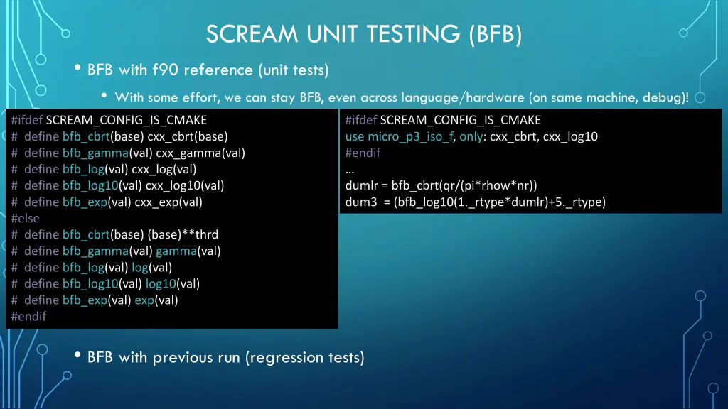 scream unit testing bfb bfb with f90 reference