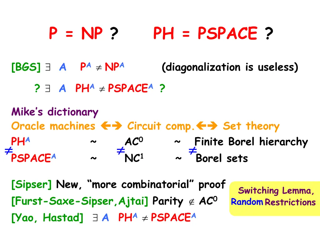 p np ph pspace