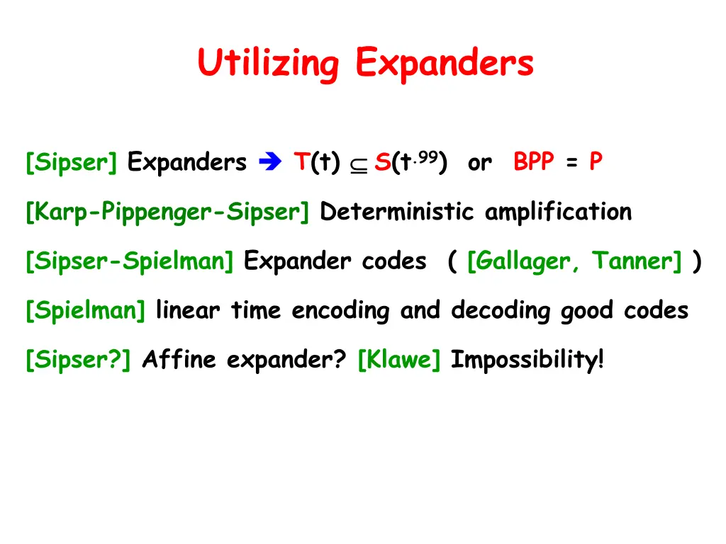 utilizing expanders