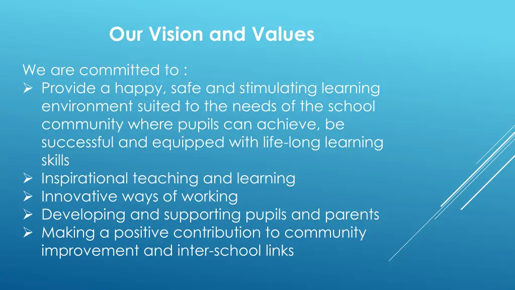 our vision and values