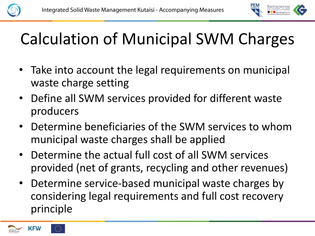 calculation of municipal swm charges