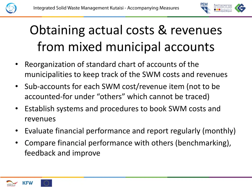 obtaining actual costs revenues from mixed 2