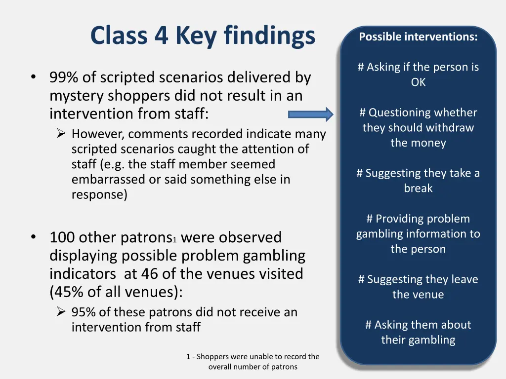 class 4 key findings