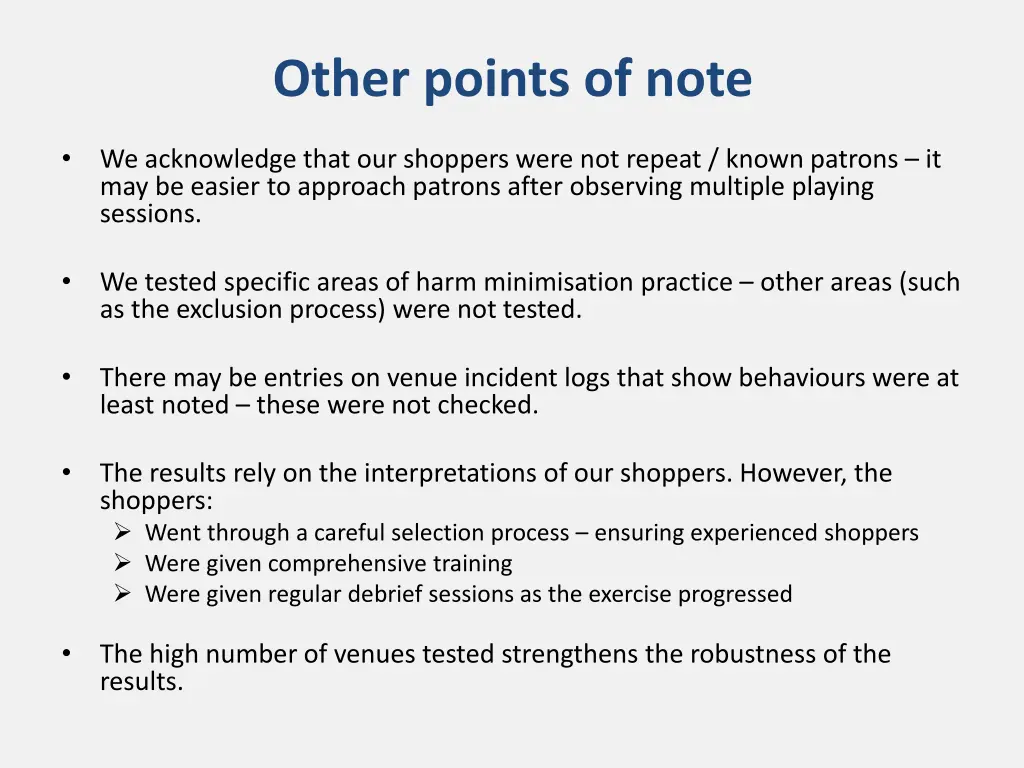 other points of note