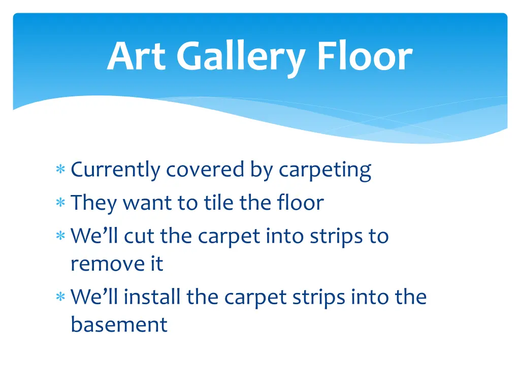 art gallery floor