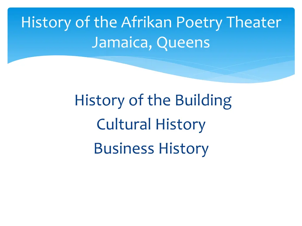 history of the afrikan poetry theater jamaica