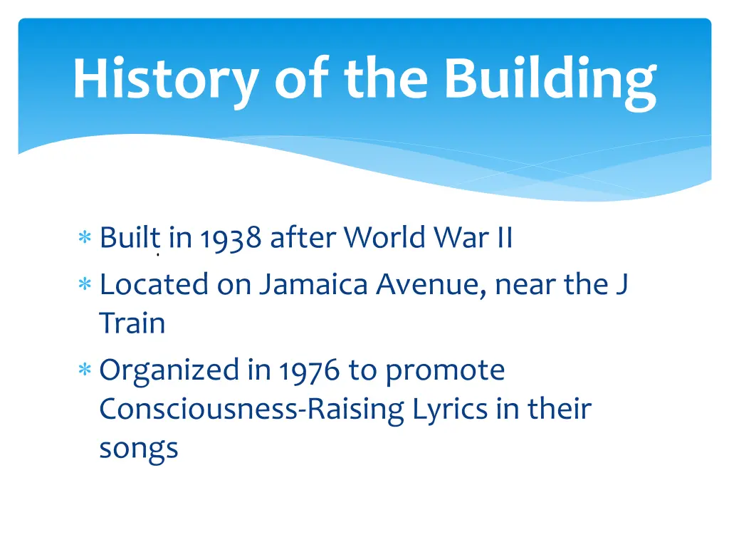 history of the building