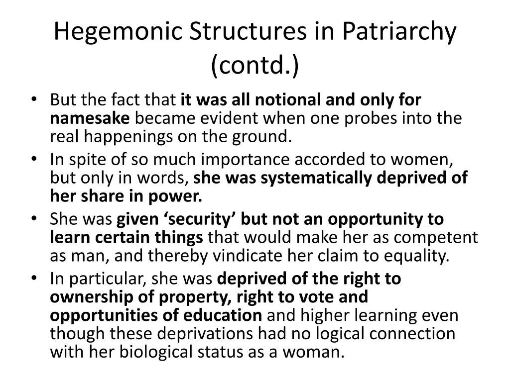 hegemonic structures in patriarchy contd 1