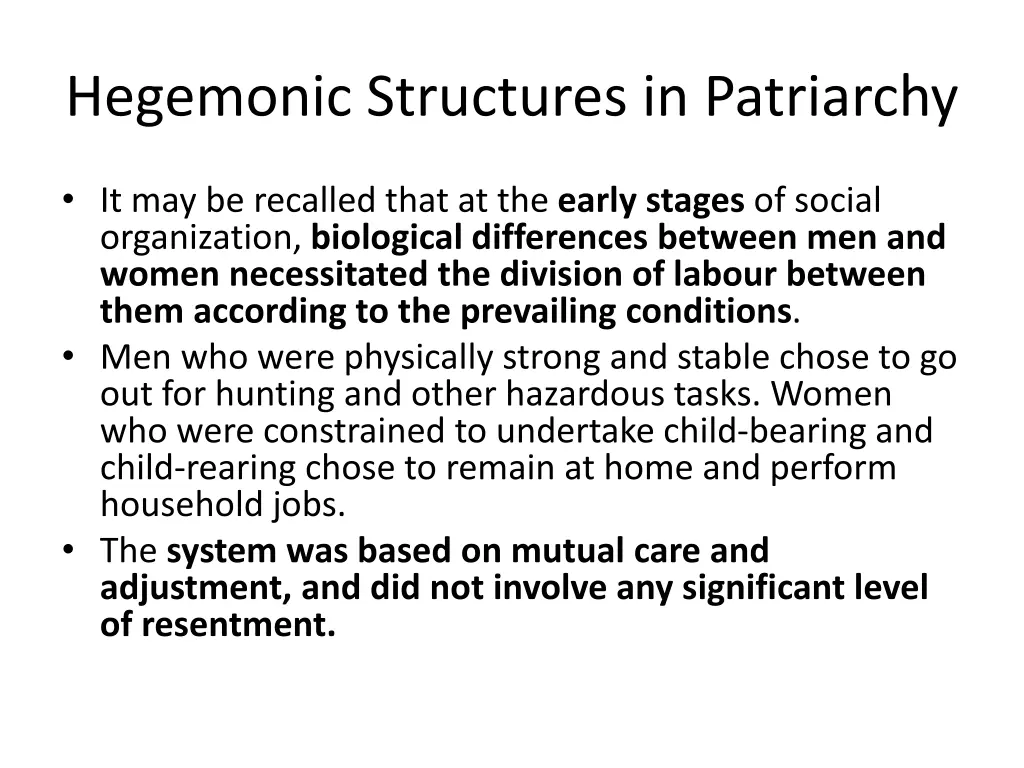 hegemonic structures in patriarchy