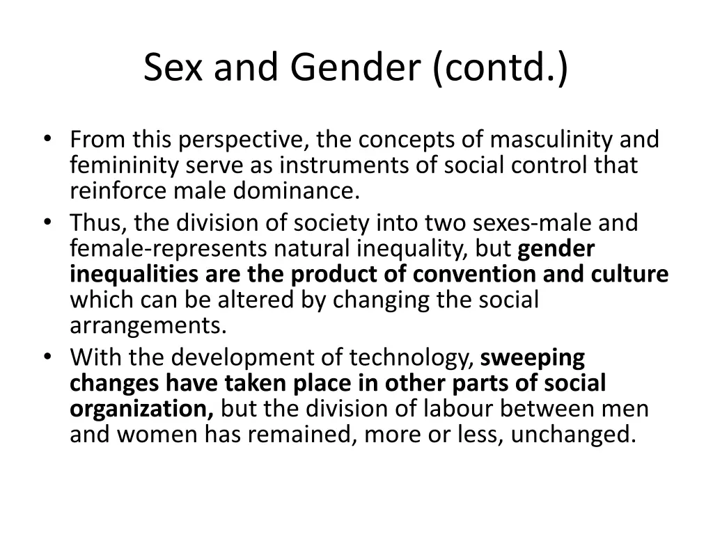 sex and gender contd 1