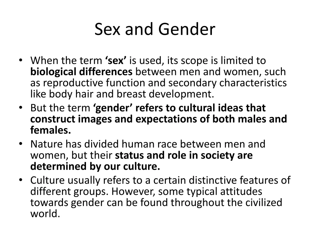 sex and gender