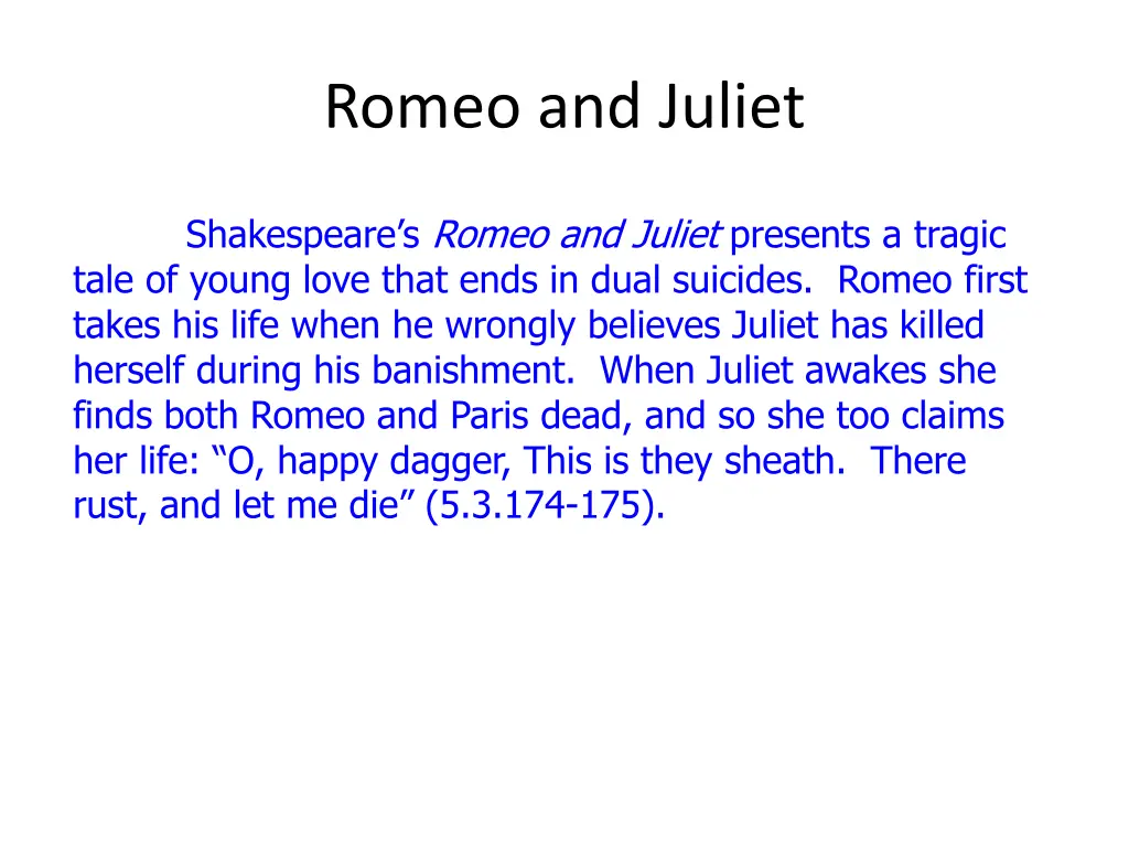 romeo and juliet