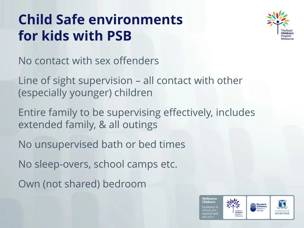 child safe environments for kids with psb